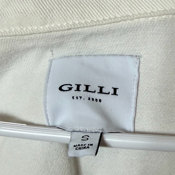 Gilli Cream Denim Peplum Jacket Women’s Size Small - Picture 5 of 7